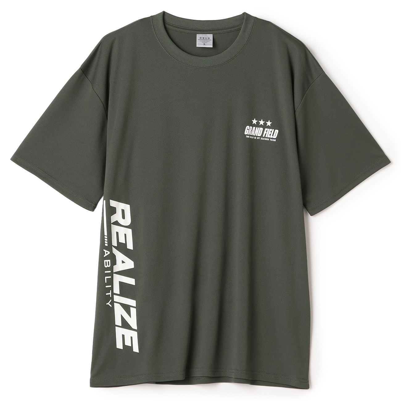 【SizeMAX】吸水速乾 ハニカムメッシュスポーツ柄Tシャツ