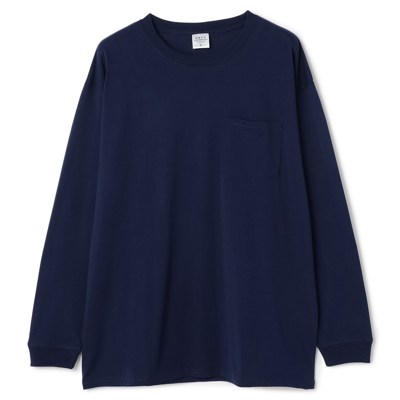 【SizeMAX】OBLO ポケット付無地Tシャツ
