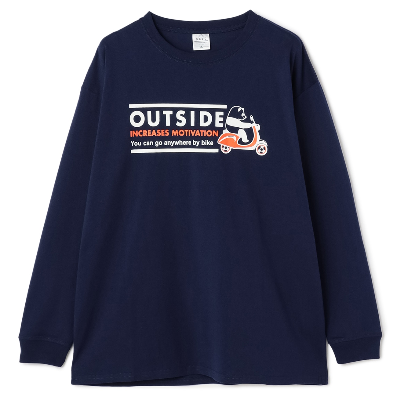 【SizeMAX】OBLO パンダ柄プリントTシャツ