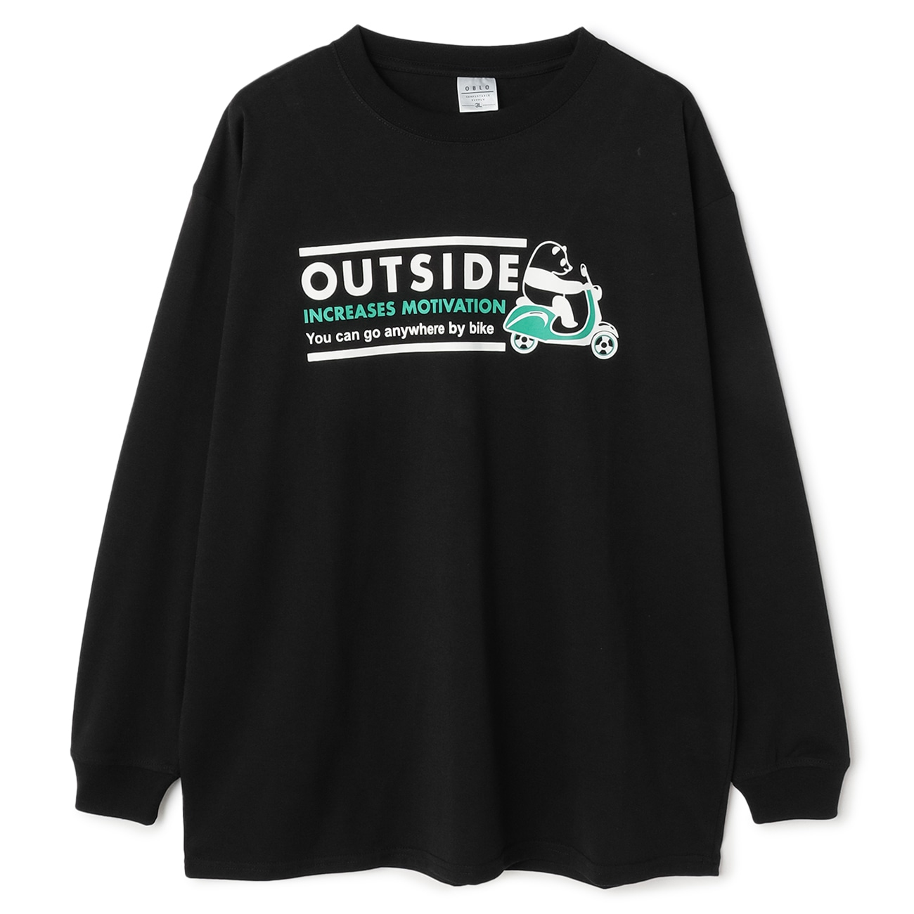 【SizeMAX】OBLO パンダ柄プリントTシャツ 【SizeMAX】OBLO パンダ柄プリントTシャツ
