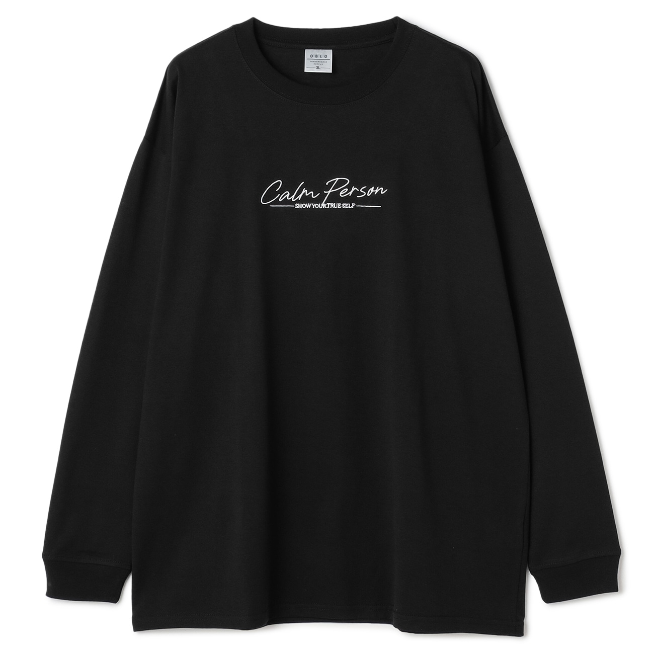 【SizeMAX】OBLO シンプルロゴ刺繍Tシャツ