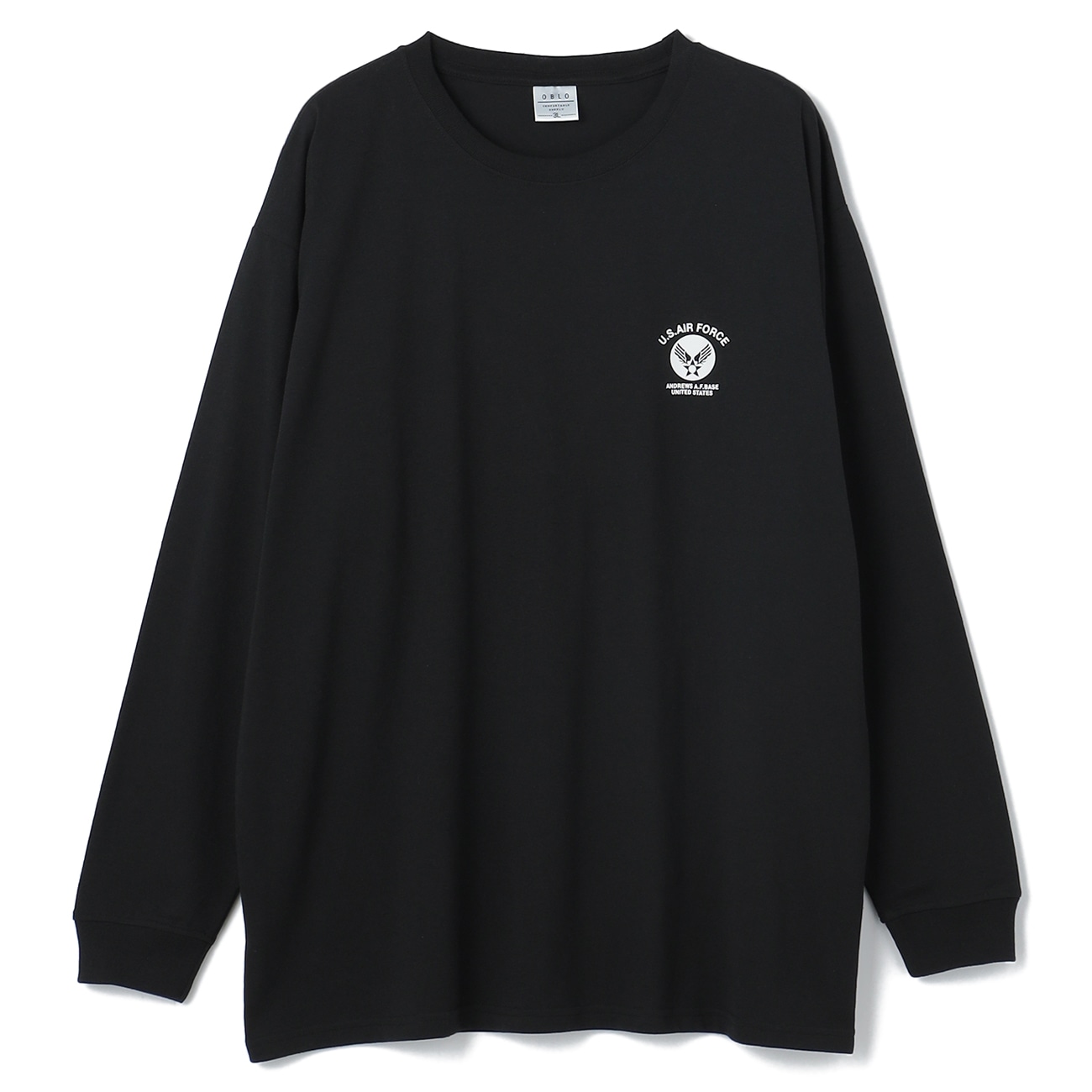 【SizeMAX】OBLO 吸水速乾 ミニタリーワンポイント柄プリントTシャツ 【SizeMAX】OBLO 吸水速乾 ミニタリーワンポイント柄プリントTシャツ