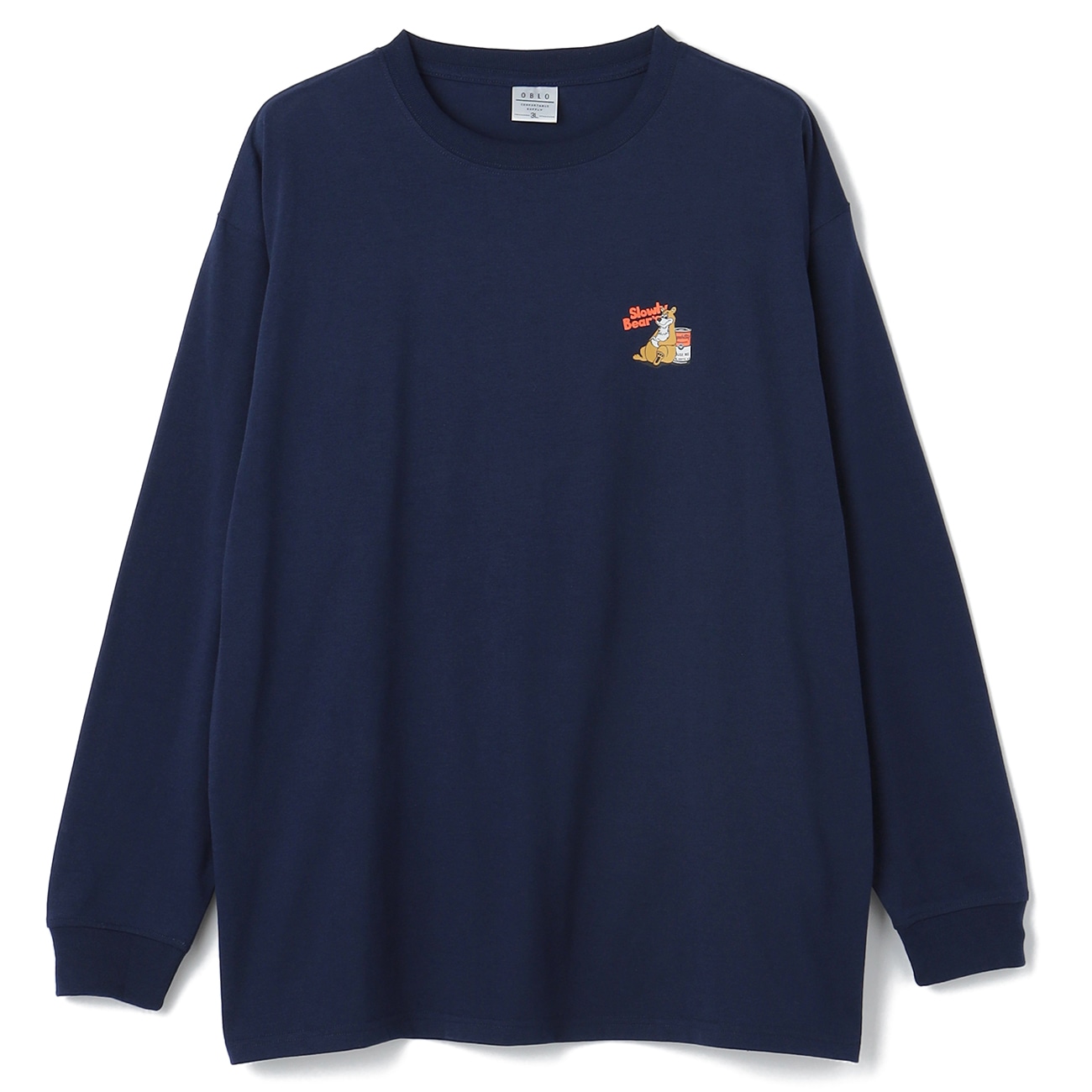 【SizeMAX】OBLO 吸水速乾 クマワンポイント柄プリントTシャツ 【SizeMAX】OBLO 吸水速乾 クマワンポイント柄プリントTシャツ