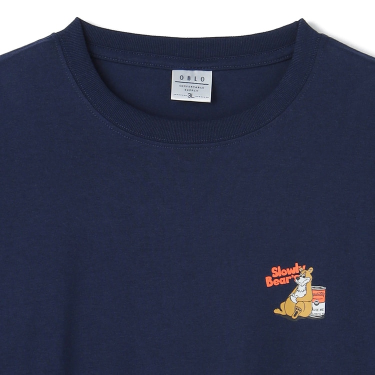 SizeMAX】OBLO 吸水速乾 クマワンポイント柄プリントTシャツ【AOKI公式
