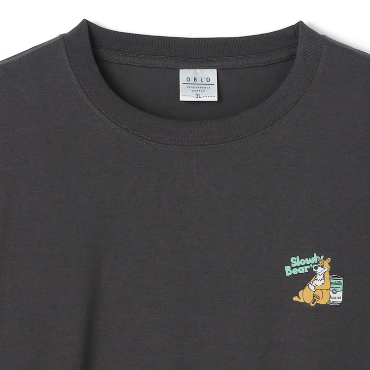 SizeMAX】OBLO 吸水速乾 クマワンポイント柄プリントTシャツ【AOKI公式