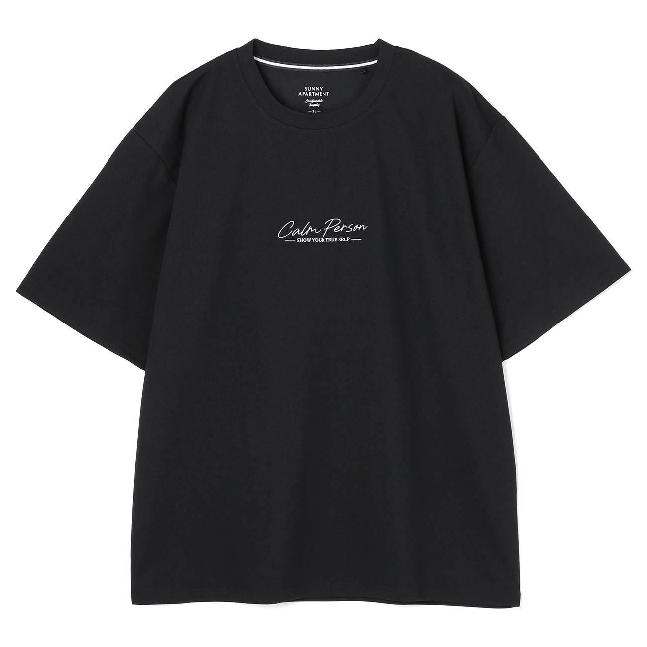 【SizeMAX】sunny apartment 五分袖 ジョーゼットワンポイント刺繍Tシャツ 【SizeMAX】sunny apartment 五分袖 ジョーゼットワンポイント刺繍Tシャツ