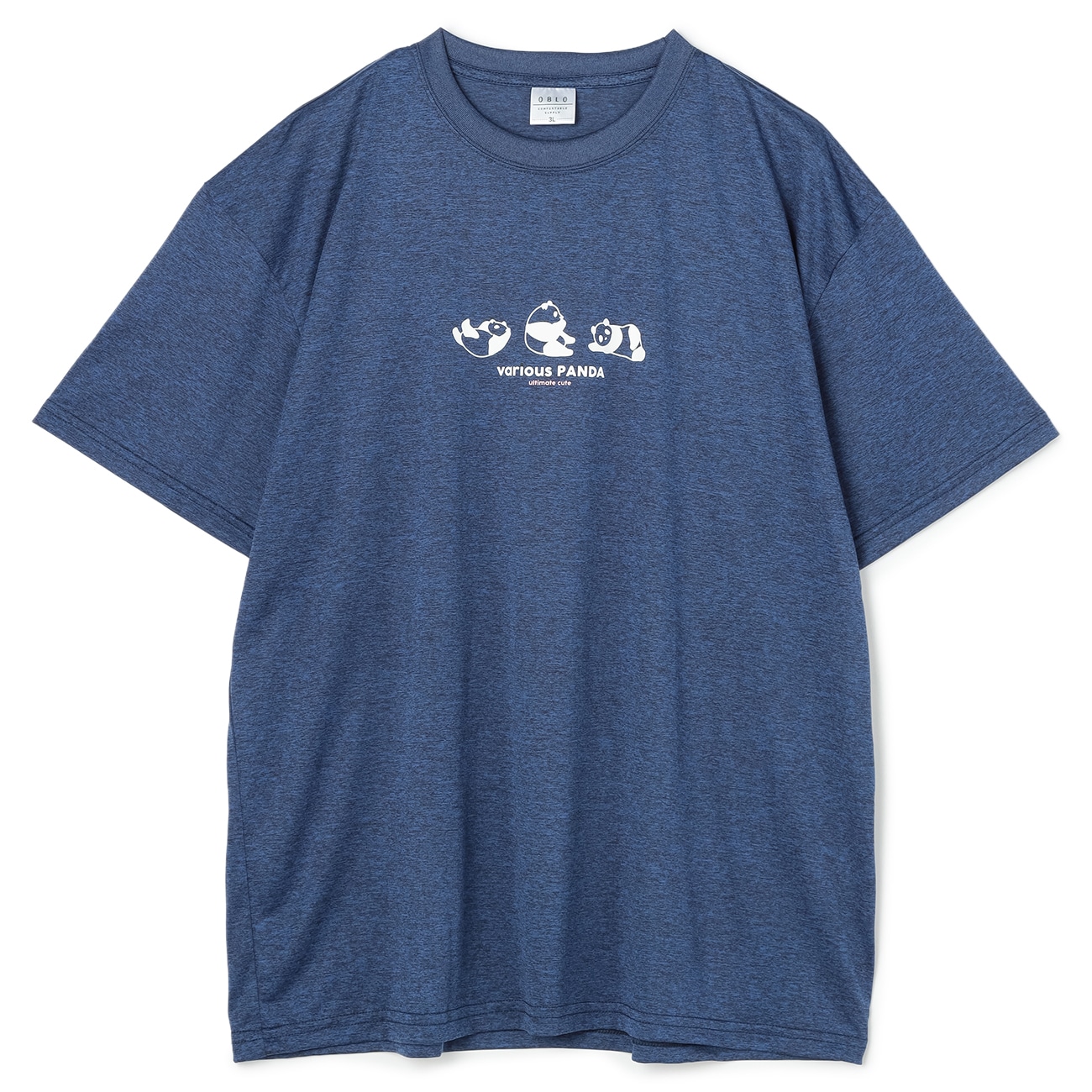 【SizeMAX】OBLO カチオン天竺 3匹パンダ柄Tシャツ 【SizeMAX】OBLO カチオン天竺 3匹パンダ柄Tシャツ