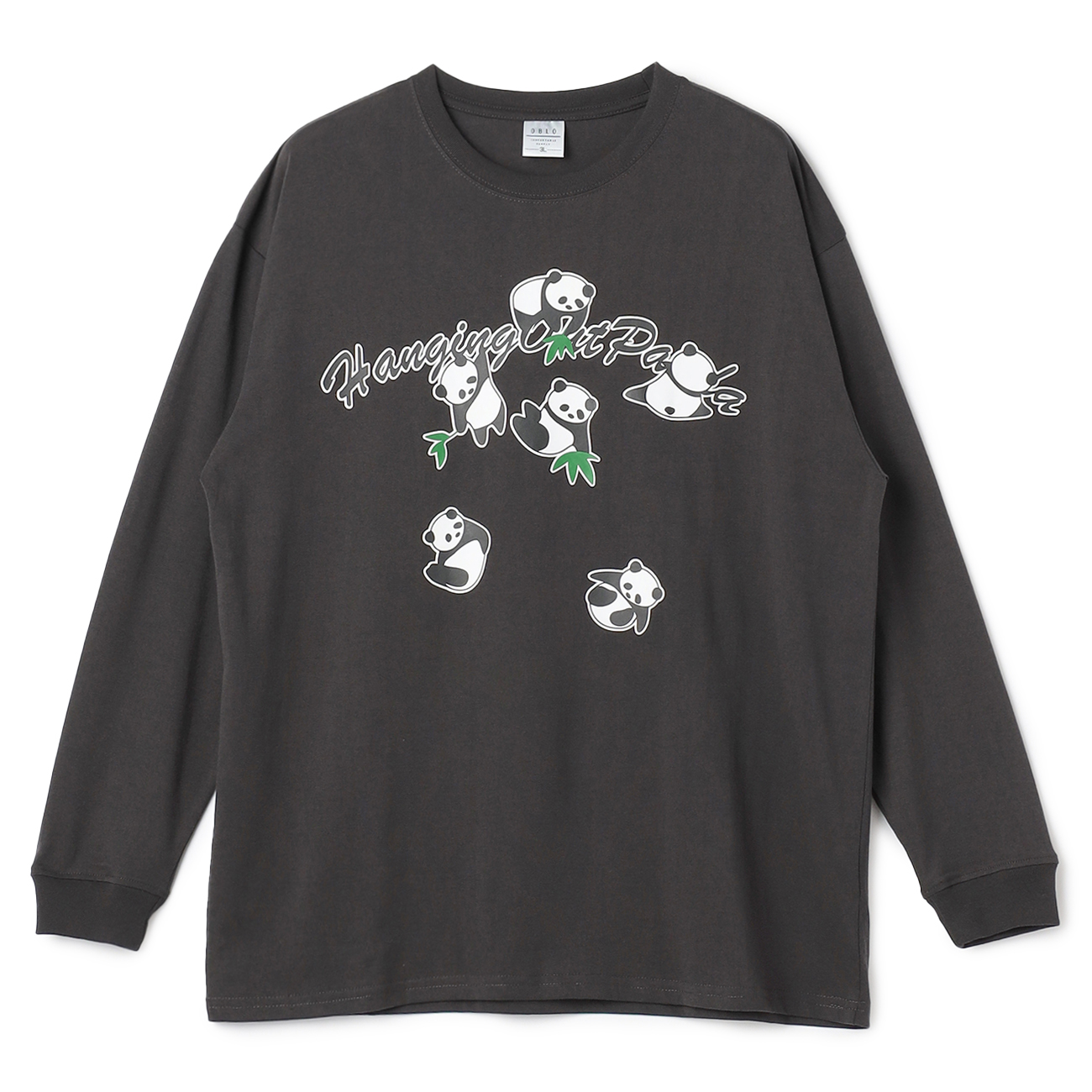 【SizeMAX】OBLO パンダ柄プリントTシャツ