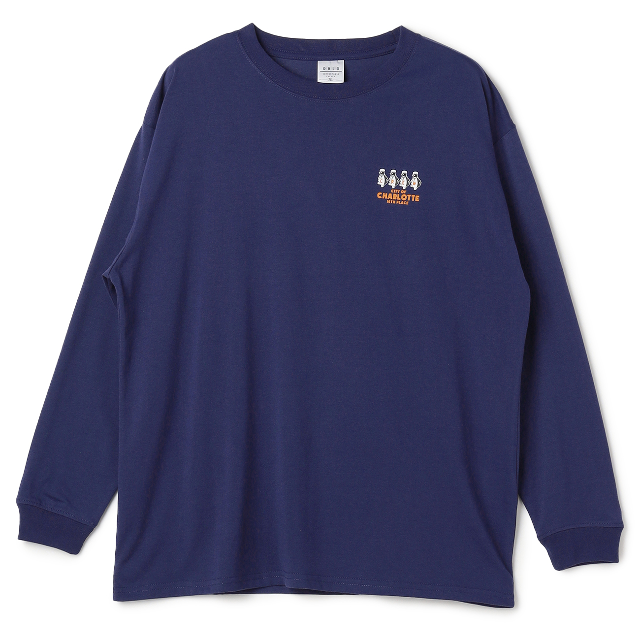 【SizeMAX】OBLO ペンギン柄プリントTシャツ