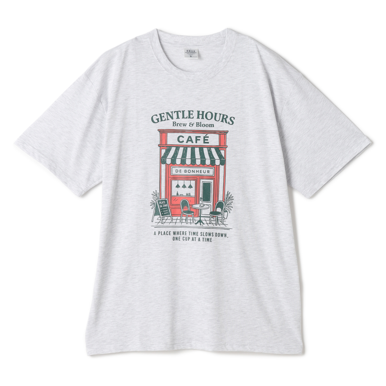 SizeMAX】OBLO カフェテラス柄プリントTシャツ【AOKI公式通販】