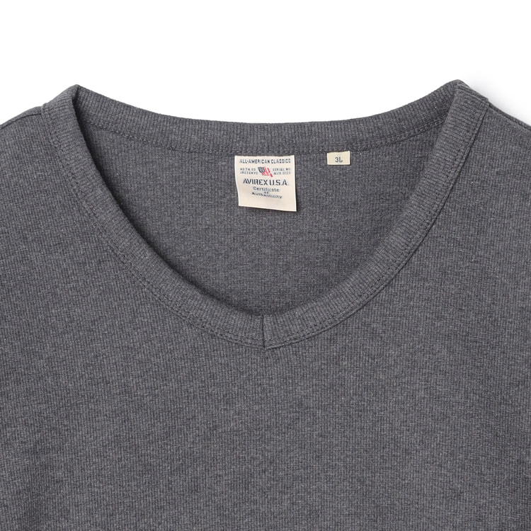 SizeMAX】AVIREX デイリーテレコリブVネックTシャツ【AOKI公式通販】