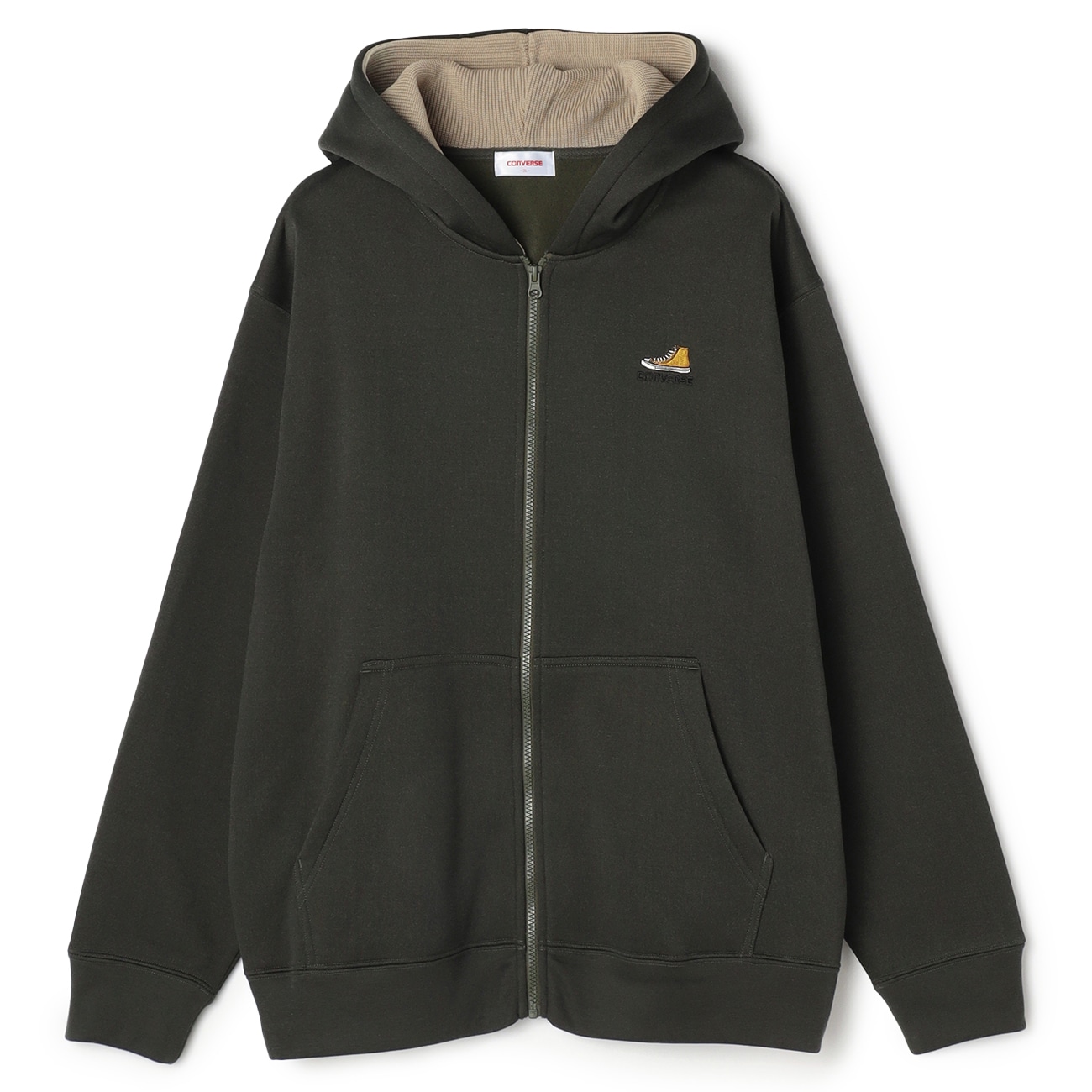 【SizeMAX】CONVERSE 裏起毛フード裏ニットジップパーカー