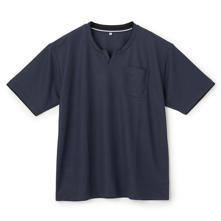 SizeMAX】ナノファイン ドライワッフルキーネックTシャツ【AOKI公式通販】