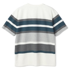 【SizeMAX】ポップコーンパネルボーダーTシャツ