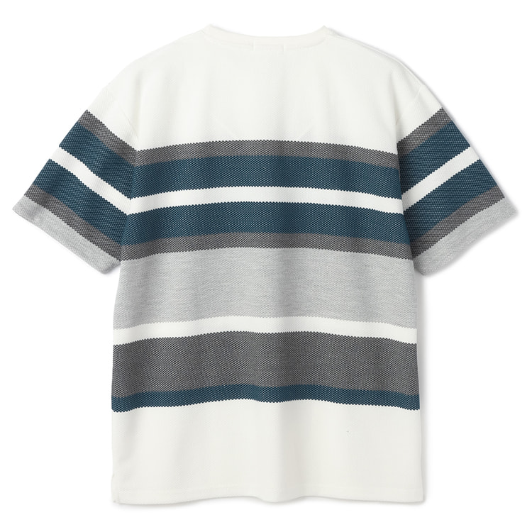 【SizeMAX】ポップコーンパネルボーダーTシャツ