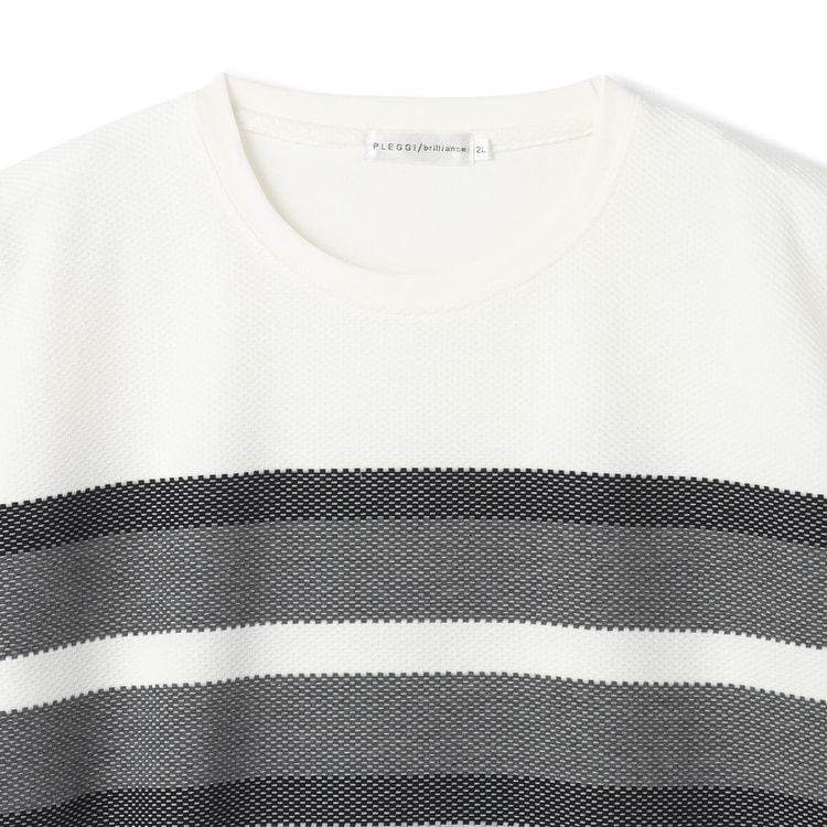 【SizeMAX】ポップコーンパネルボーダーTシャツ
