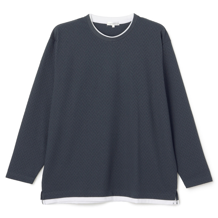 SizeMAX】PLEGGI ヘリンボーンクルーネックTシャツ【AOKI公式通販】