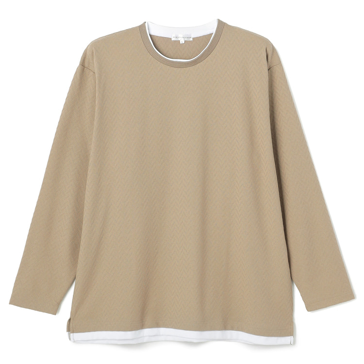 SizeMAX】PLEGGI ヘリンボーンクルーネックTシャツ【AOKI公式通販】