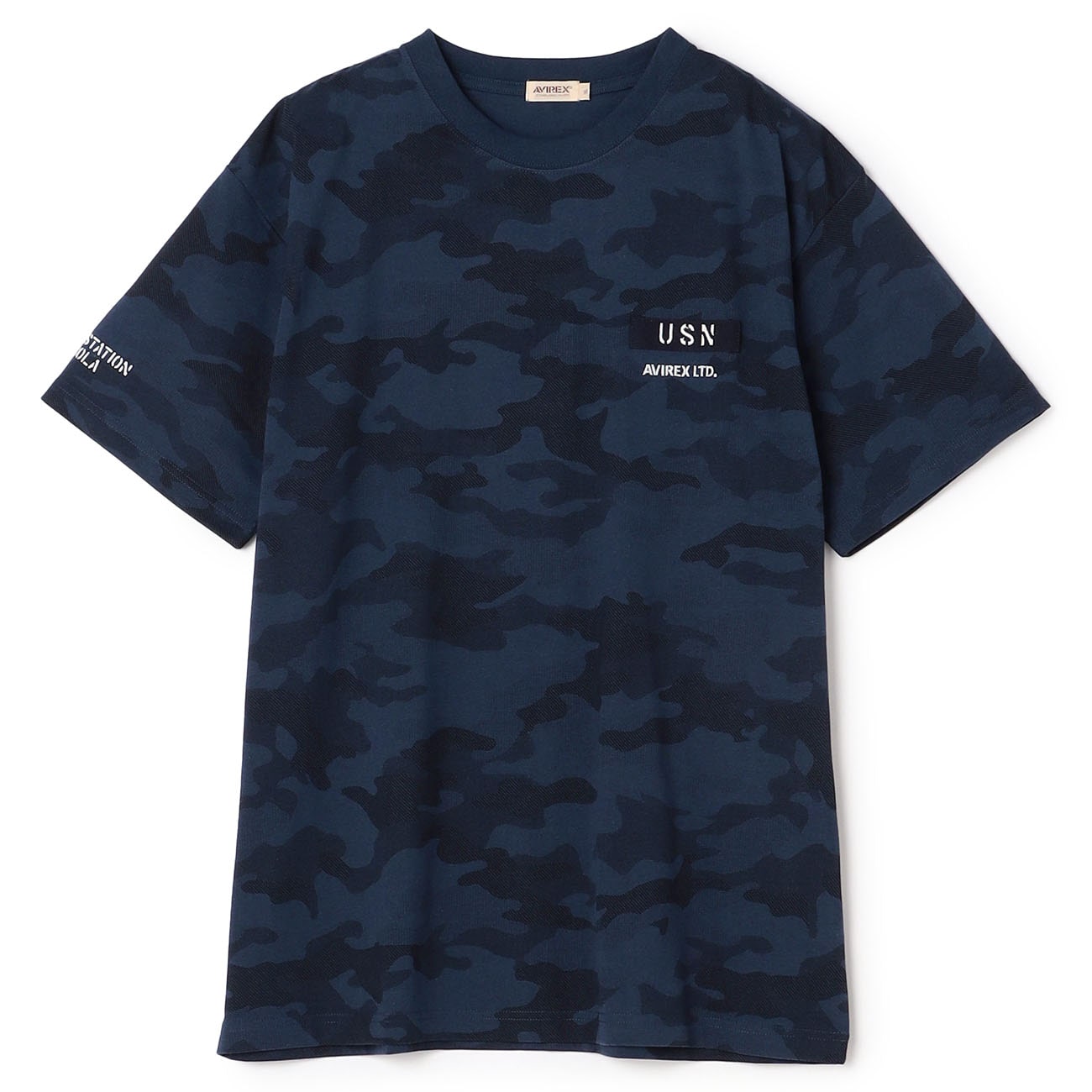 【SizeMAX】AVIREX カモ総柄ステンシルTシャツ