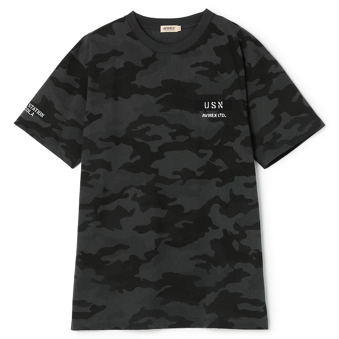 【SizeMAX】AVIREX カモ総柄ステンシルTシャツ