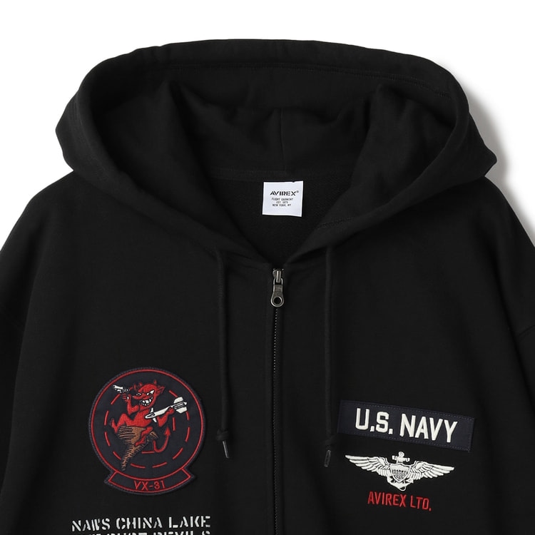 AVIREXジップパーカー AVIREX（アヴィレックス） LONG SLEEVE ZIP PARKA DUST DEVILS 783