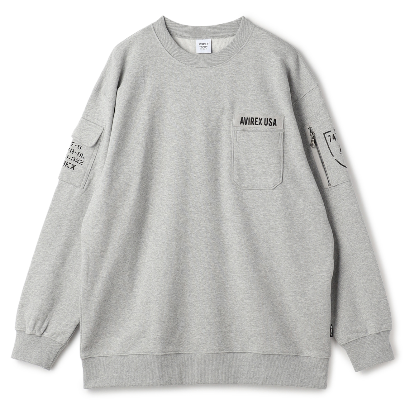 【SizeMAX】AVIREX ファティーグポケット付スウェット 【SizeMAX】AVIREX ファティーグポケット付スウェット
