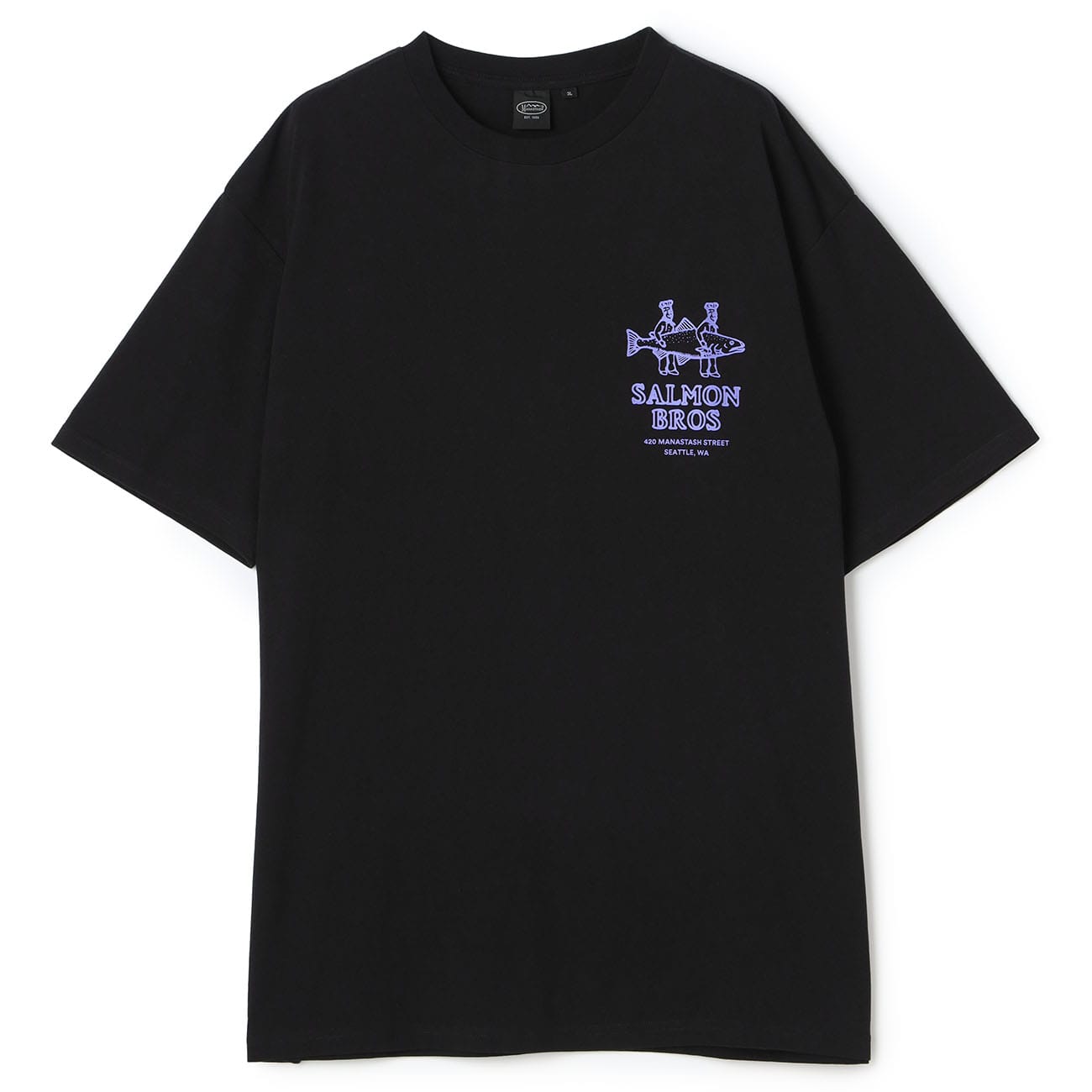 【SizeMAX】MANASTASH サーモン柄プリントTシャツ
