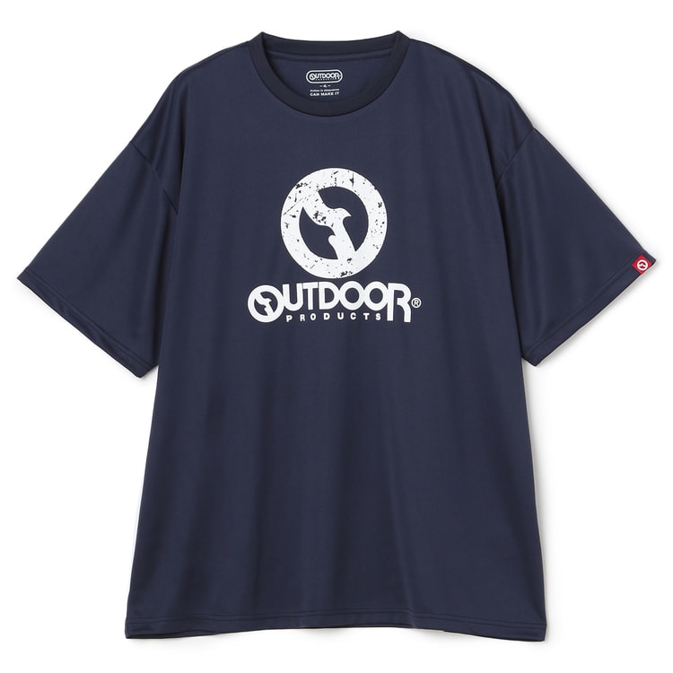 SizeMAX】OUTDOOR 吸水速乾 半袖 ドライロゴプリンTシャツ【AOKI