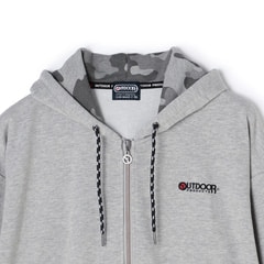 SizeMAX】OUTDOOR PRODUCTS 裏毛フードプリントジップパー【AOKI
