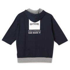 アウトレット】【SizeMAX】OUTDOOR インレイ裏毛プリント七分袖パー