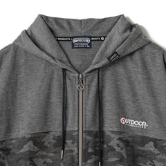 SizeMAX】OUTDOOR PRODUCTS ダンボール胸切替ジップパーカ【AOKI