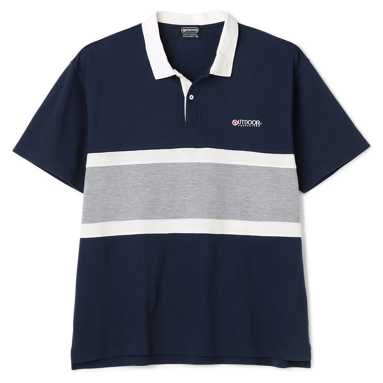 【SizeMAX】OUTDOOR PRODUCTS 鹿の子パネルボーダーポロシャツ 【SizeMAX】OUTDOOR PRODUCTS 鹿の子パネルボーダーポロシャツ