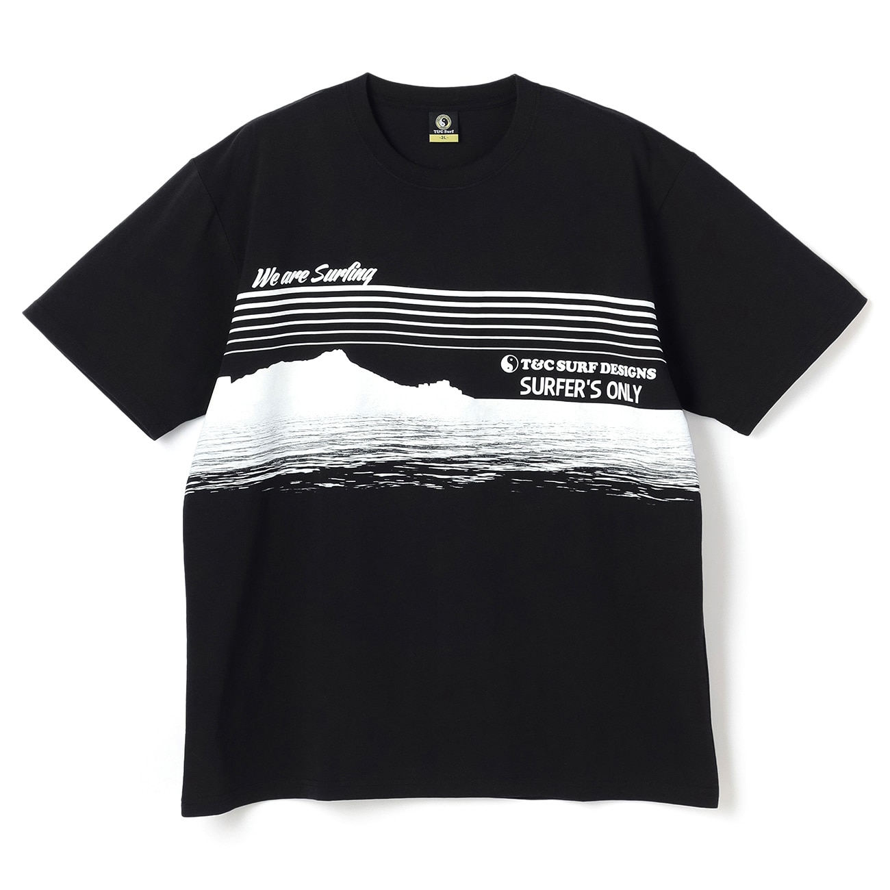 【SizeMAX】T＆C パネル柄プリントTシャツ