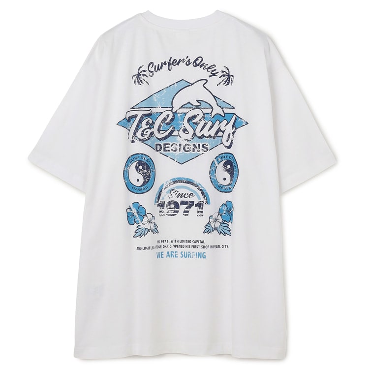 SizeMAX】T&C SURF 綿100% イルカ柄 プリントTシャツ【AOKI
