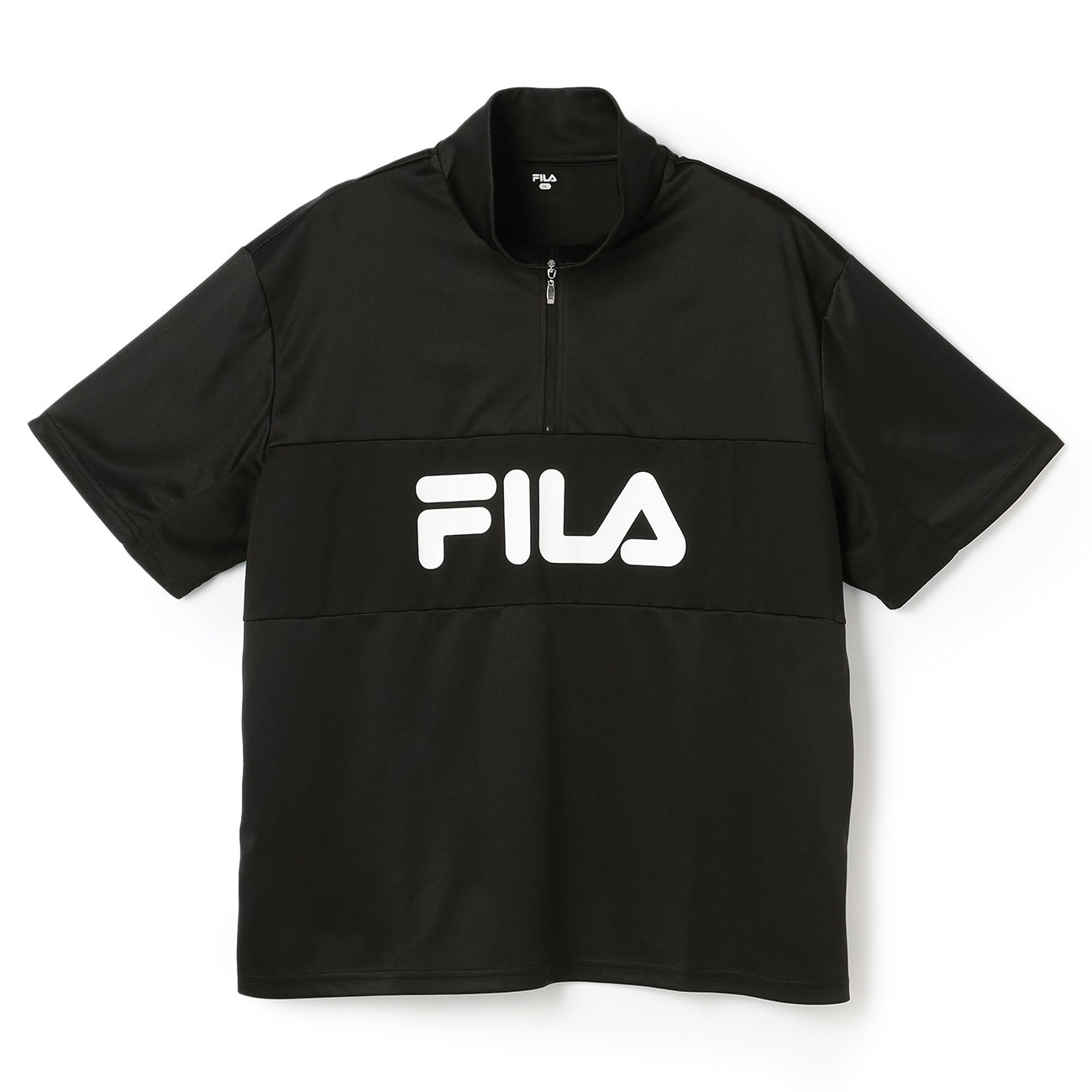 【SizeMAX】FILA 吸水速乾 ソフトピケ切替ジップTシャツ 【SizeMAX】FILA 吸水速乾 ソフトピケ切替ジップTシャツ