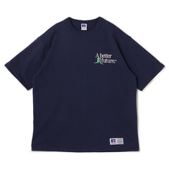 【SizeMAX×RUSSELL ATHLETIC】別注 企業ロゴ風プリントTシャツ