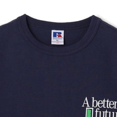 【SizeMAX×RUSSELL ATHLETIC】別注 企業ロゴ風プリントTシャツ
