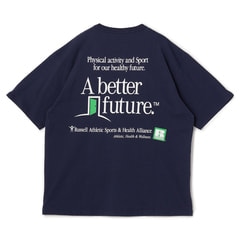 【SizeMAX×RUSSELL ATHLETIC】別注 企業ロゴ風プリントTシャツ