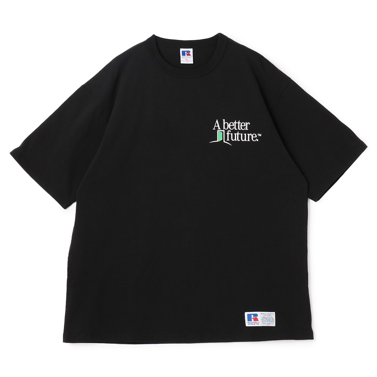 【SizeMAX×RUSSELL ATHLETIC】別注 企業ロゴ風プリントTシャツ 【SizeMAX×RUSSELL ATHLETIC】別注 企業ロゴ風プリントTシャツ