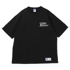 【SizeMAX×RUSSELL ATHLETIC】別注 企業ロゴ風プリントTシャツ