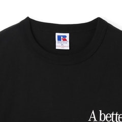 【SizeMAX×RUSSELL ATHLETIC】別注 企業ロゴ風プリントTシャツ