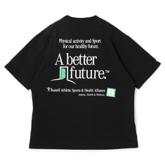 【SizeMAX×RUSSELL ATHLETIC】別注 企業ロゴ風プリントTシャツ