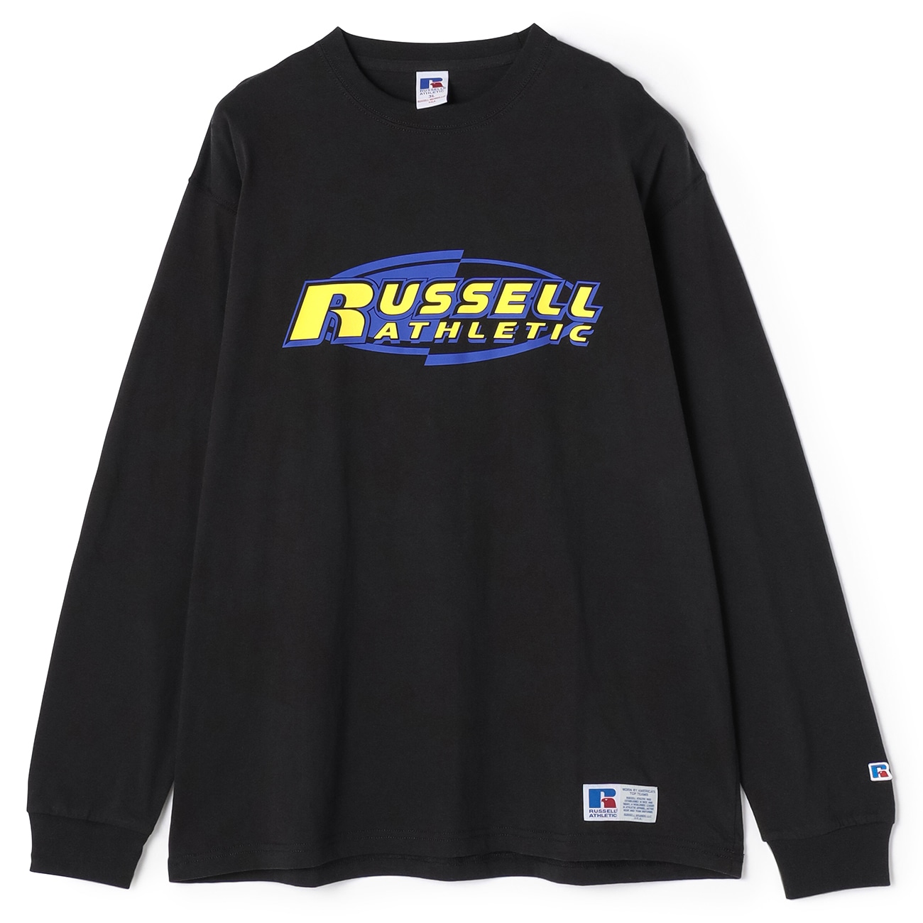 【SizeMAX×RUSSELL ATHLETIC】別注 変形ロゴプリントロングスリーブTシャツ