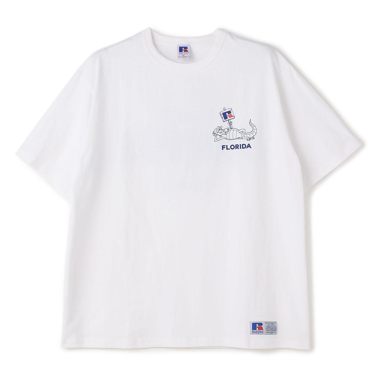 【SizeMAX×RUSSELL ATHLETIC】別注 ワニ柄プリントTシャツ 【SizeMAX×RUSSELL ATHLETIC】別注 ワニ柄プリントTシャツ