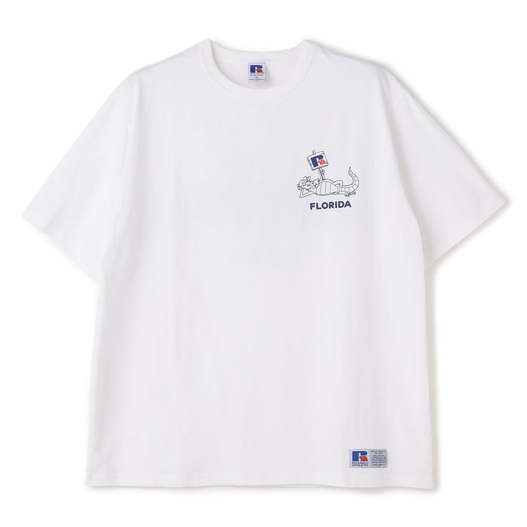 RUSSELUNO グラフィックTシャツ ホワイト RUSSELUNO - LONG FIT S/S MOCKNECK / RSGロゴ ハイネック