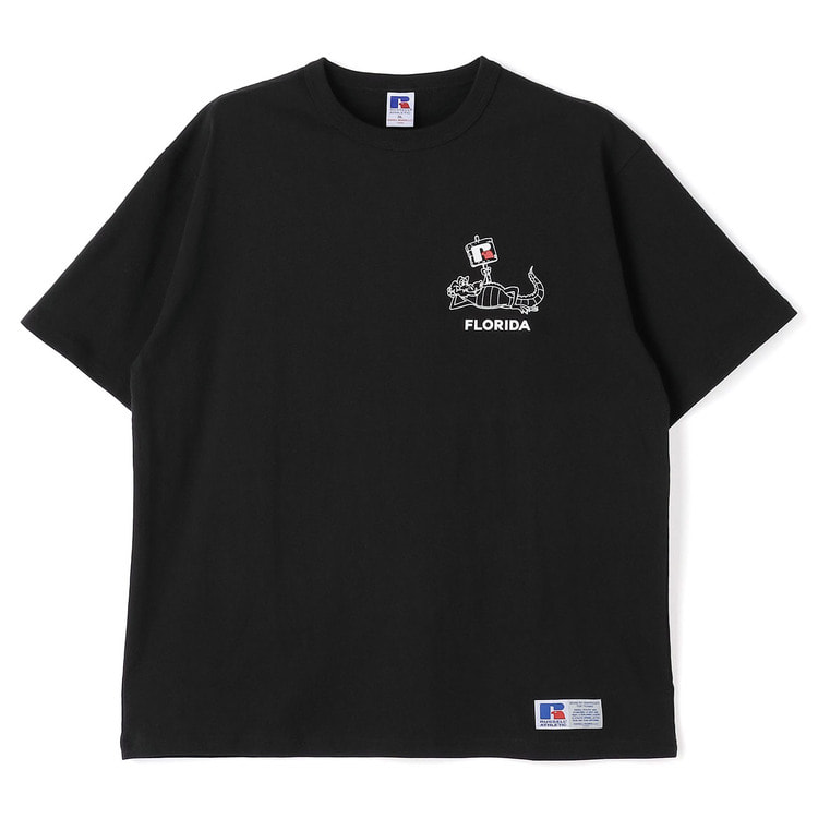SizeMAX×RUSSELL ATHLETIC】別注 ワニ柄プリントTシャツ【AOKI