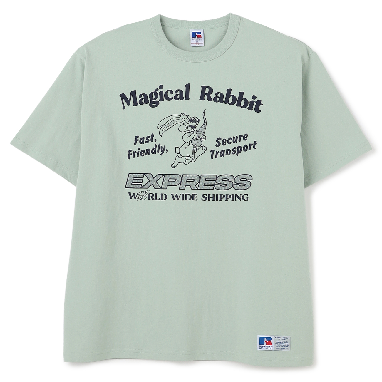 【SizeMAX×RUSSELL ATHLETIC】別注 ラビット柄プリントTシャツ 【SizeMAX×RUSSELL ATHLETIC】別注 ラビット柄プリントTシャツ