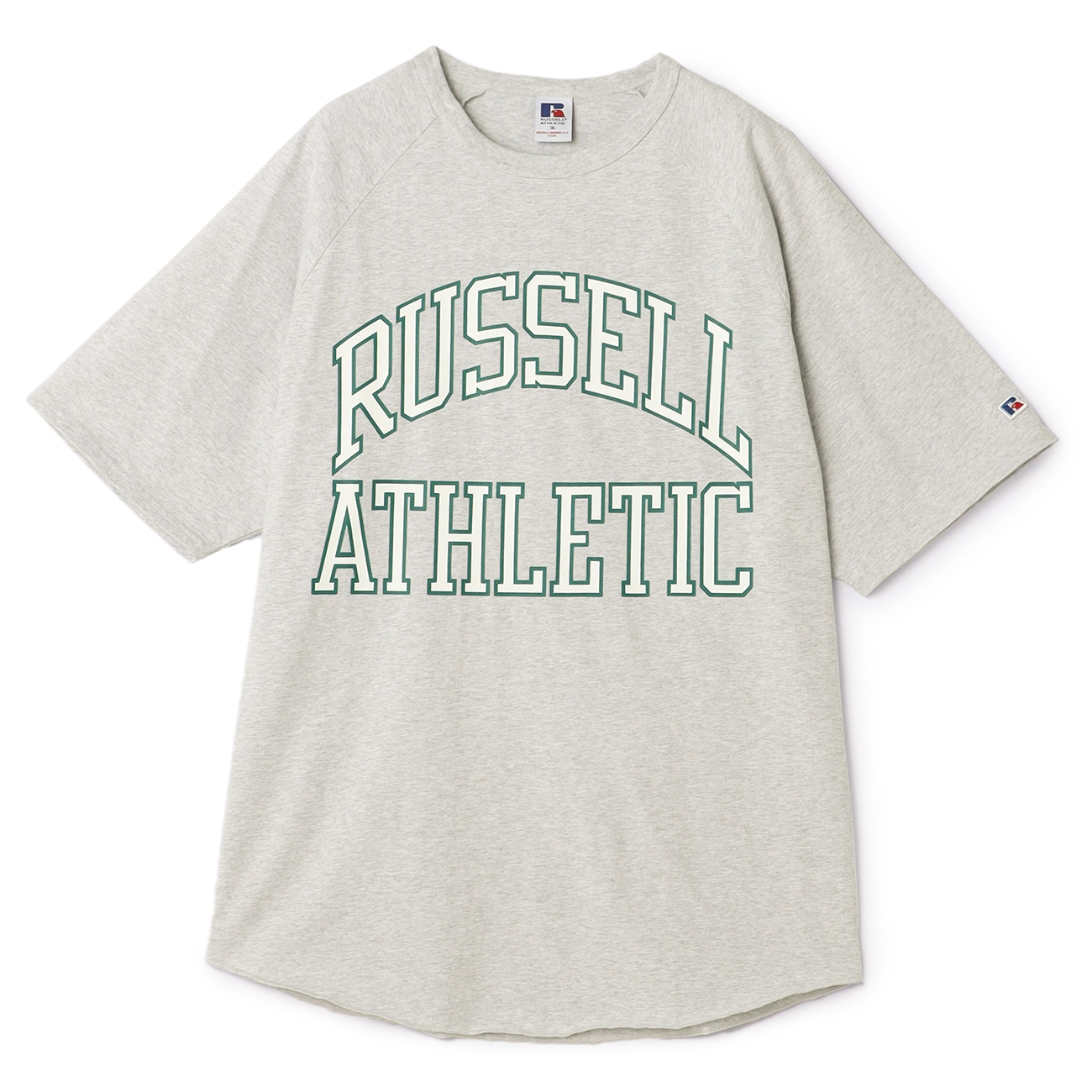 【SizeMAX×RUSSELL ATHLETIC】別注 ロゴプリントラグランTシャツ