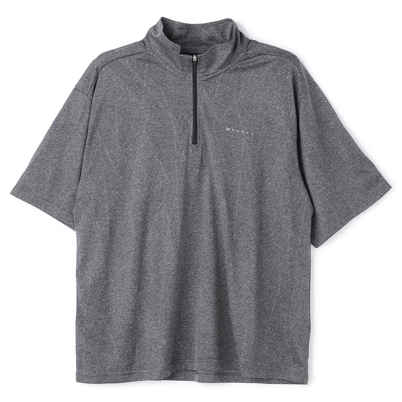 【SizeMAX】Kaepa 冷感ジャガードニットハーフジップTシャツ