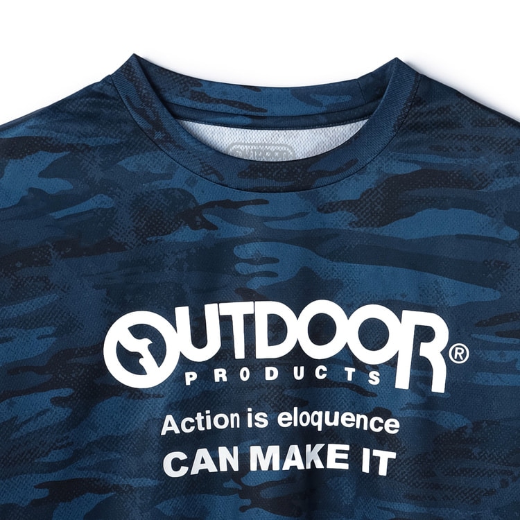 SizeMAX】OUTDOOR ドライカモフラージュ総柄プリントTシャツ